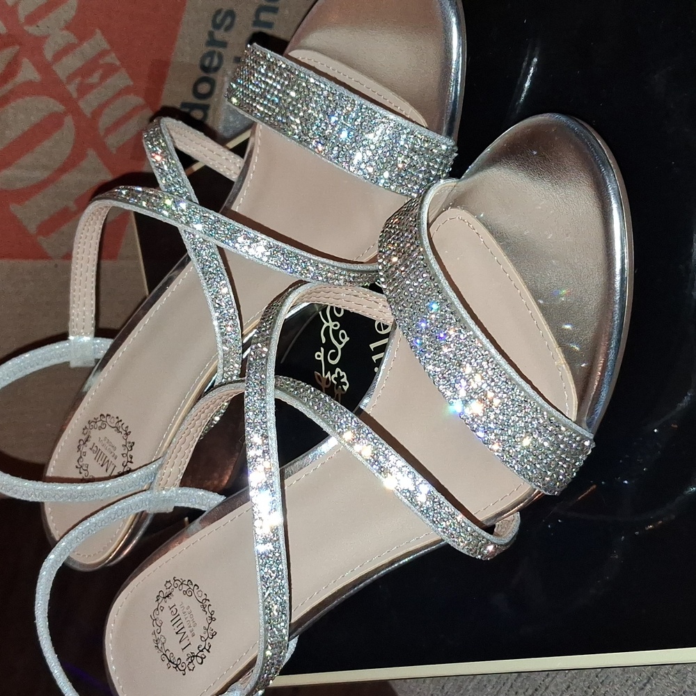 Dazzling Silver Strappy Heels
